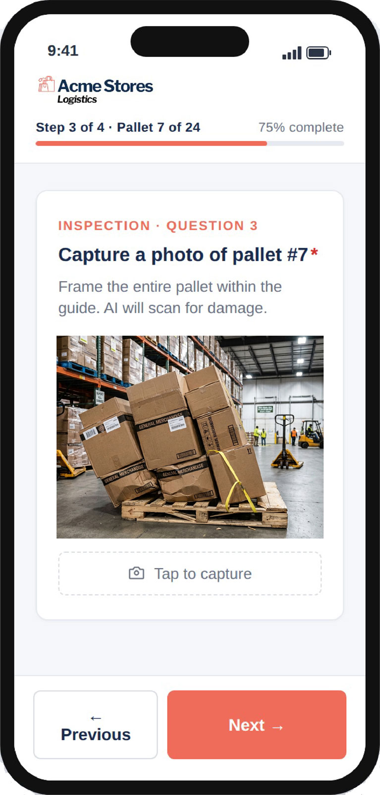 app1 defect detection screen